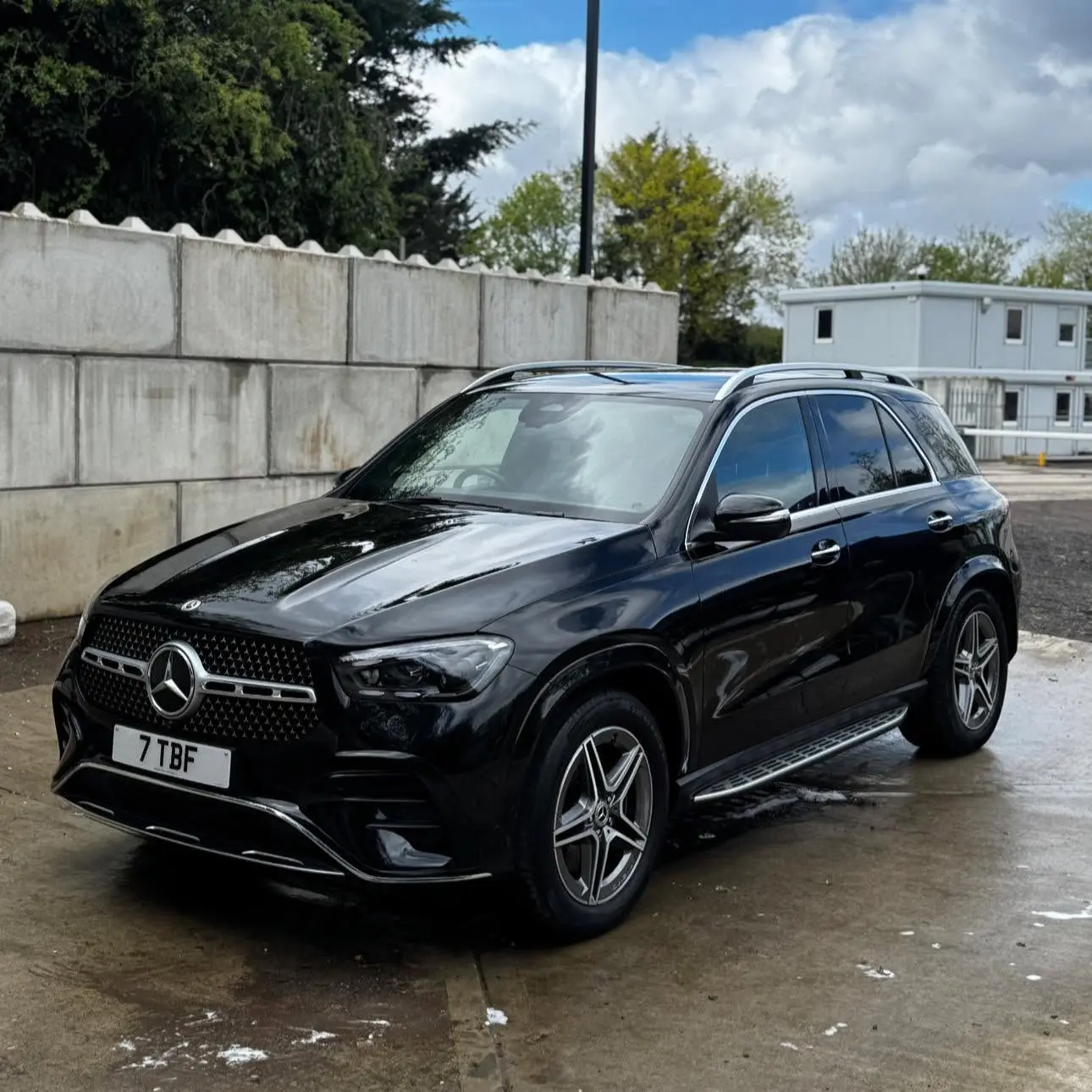 Black Mercedes GLE freshly washed